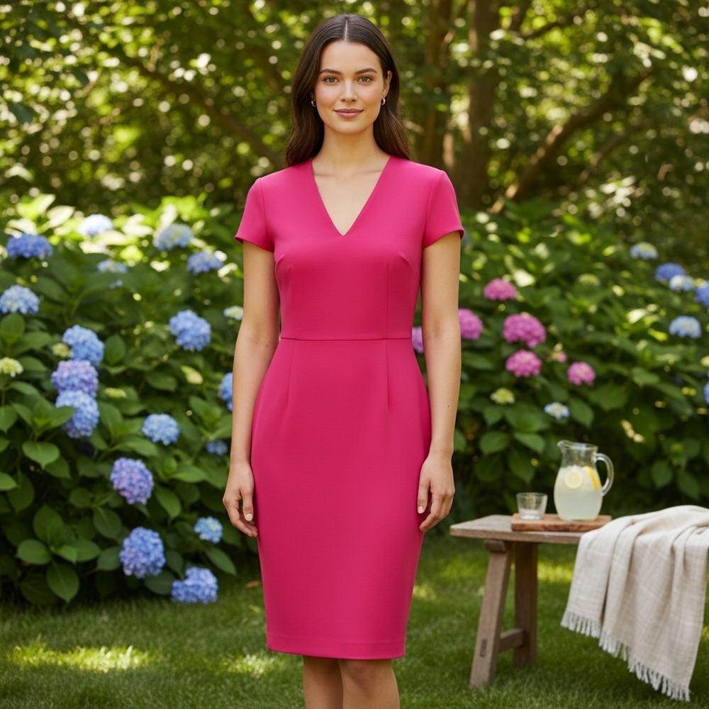 J. Crew Pink Seamed Sheath Dress Size 2